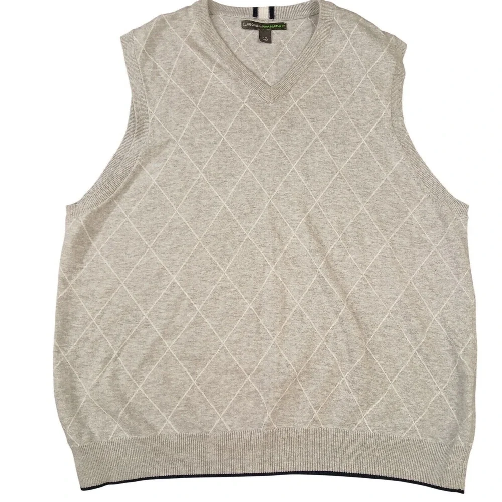 Claiborne by John Bartlett Men's Size Large Gray Geometric Golf Outdoor‎ Vest